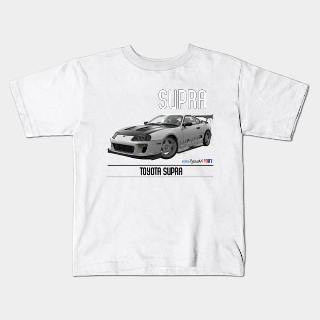 Supra Time Attack White Carbon Kids T-Shirt by PjesusArt